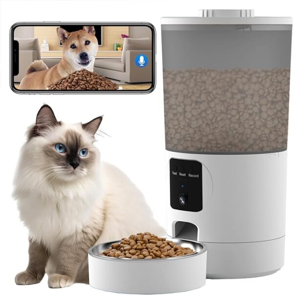 Automatic Cat Feeder with 2K Camera: 5G WiFi Automatic Dog Feeder