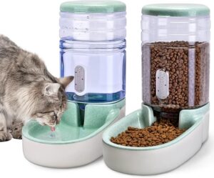 Automatic Dog Cat Feeder and Water Dispenser Gravity Food Feeder